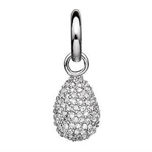NEW STORY JEWELLERY sterling silver pave sparkle drop charm in silver